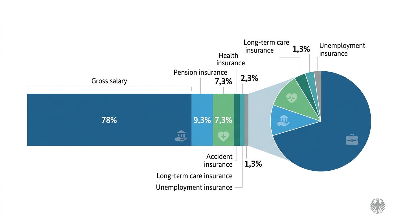 Germany employer cost breakdown: social contributions and EOR platform fee