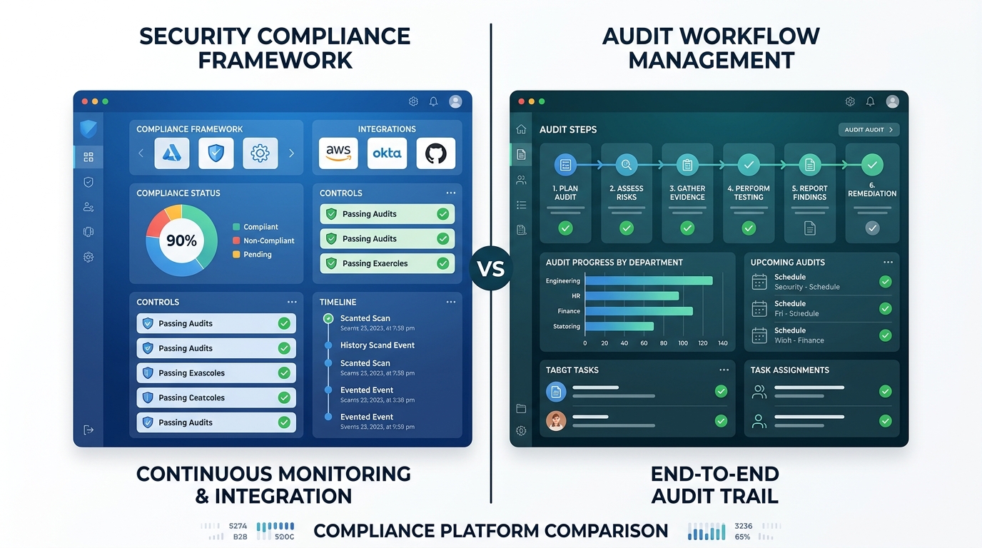 Vanta vs Drata compliance automation comparison dashboard