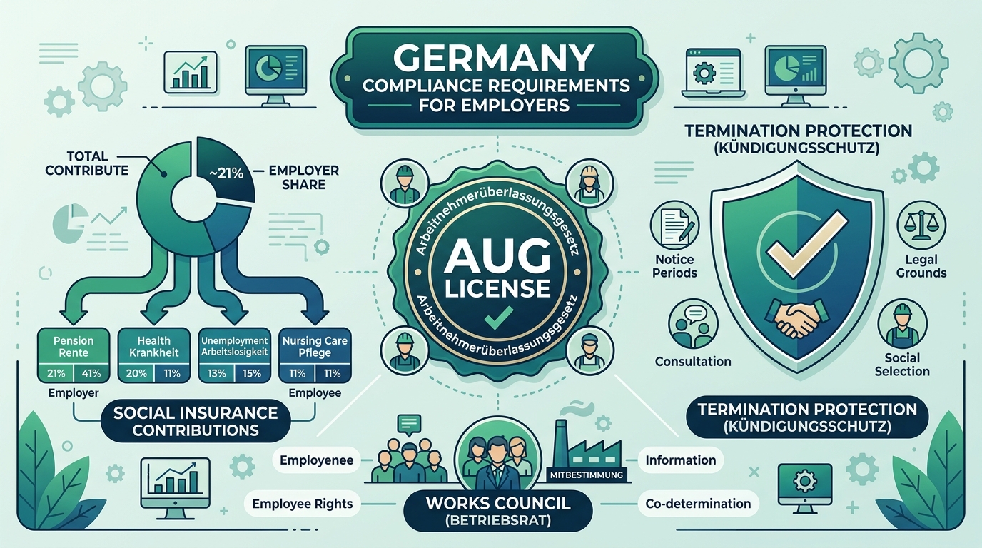 Germany EOR compliance requirements: AUG, social insurance, works council