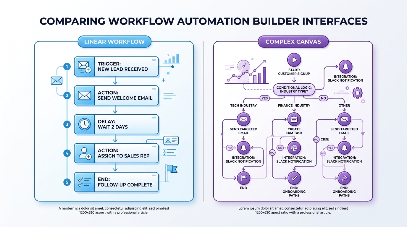 Visual comparison of Activepieces and Make workflow builder interfaces