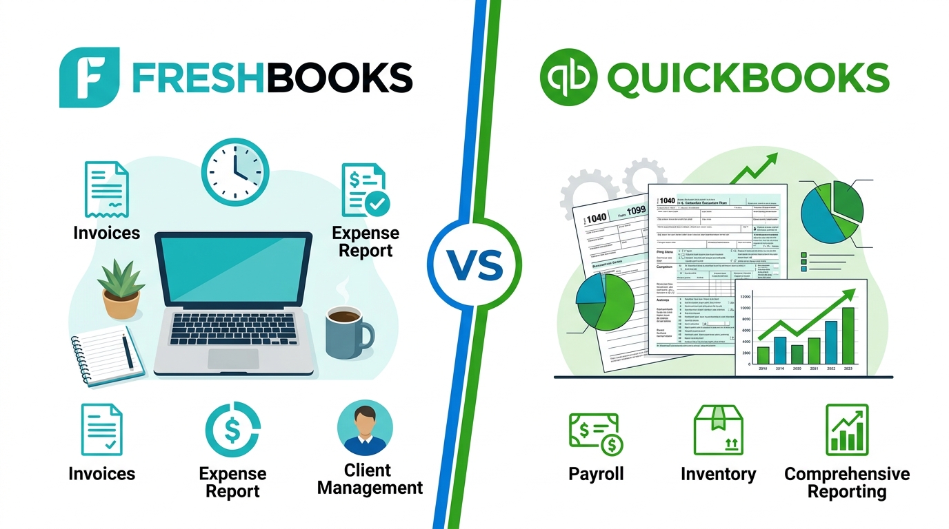 FreshBooks vs QuickBooks for Freelancers comparison 2026