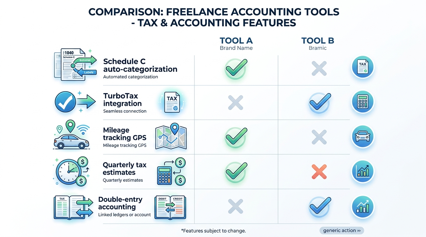 QuickBooks vs FreshBooks tax and accounting features comparison