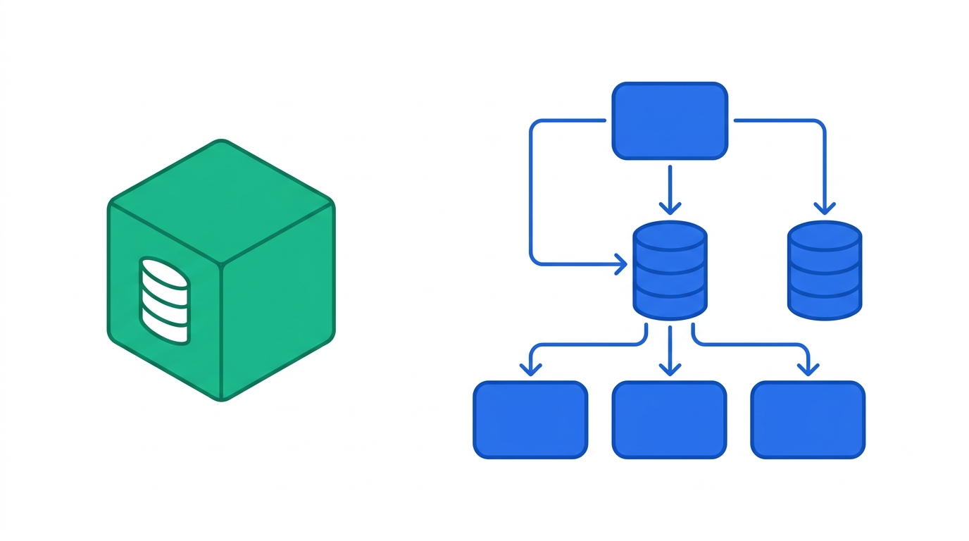 Architecture diagram: Activepieces as a single all-in-one container versus n8n in queue mode with a main node, Redis queue, and multiple worker containers