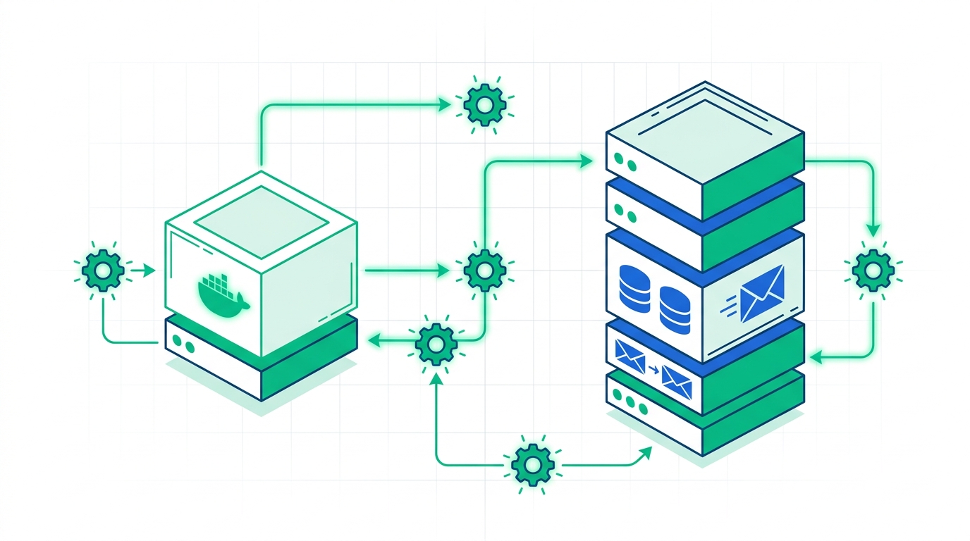 Self-hosting n8n vs Activepieces on Docker — deployment comparison illustration