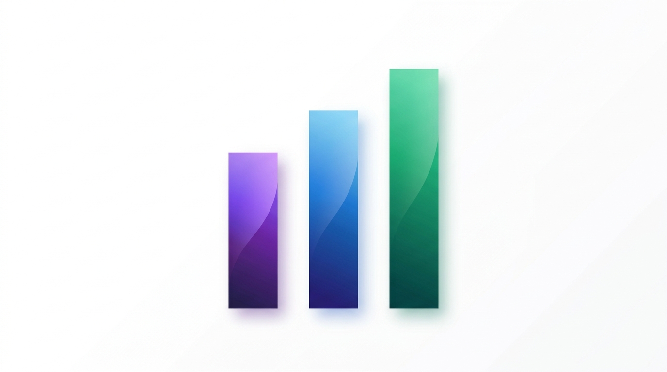 Abstract illustration of three ascending columns representing rising cost as team size and usage scale