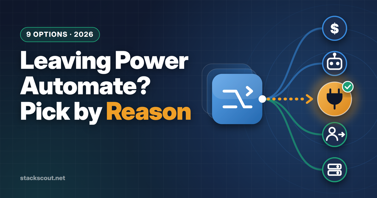 Power Automate alternatives in 2026: nine options matched to the reason a Microsoft 365 team is leaving